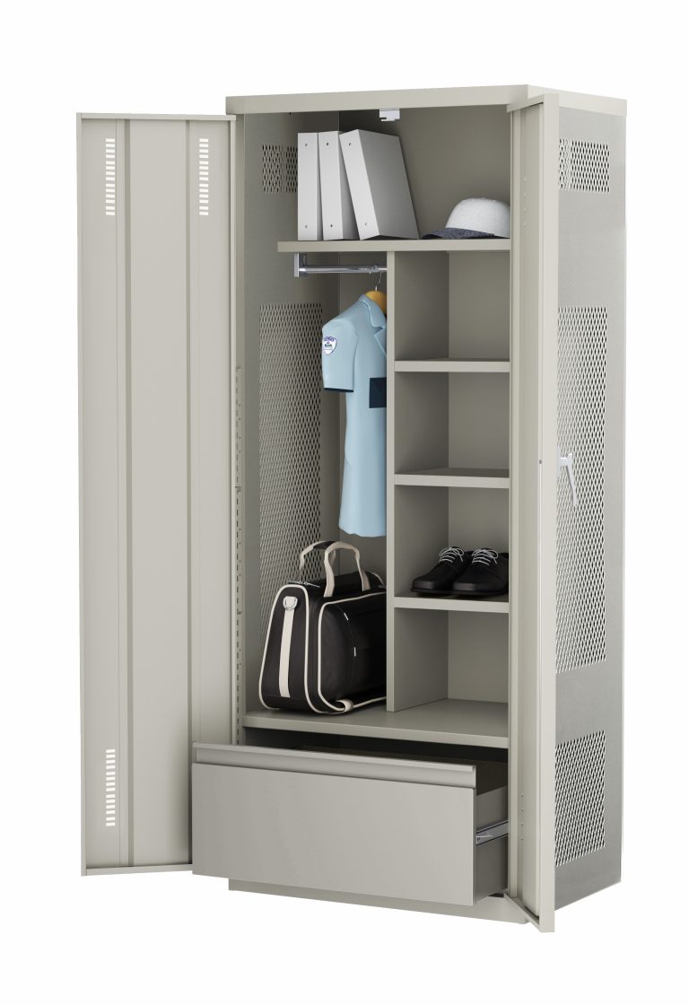 Locker with shelving and draw